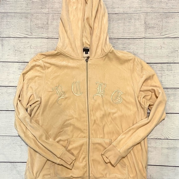 BCBG Maxazria Velour Women's Full Zip Track Jacket Embellished Plus 2X Logo - Picture 4 of 11